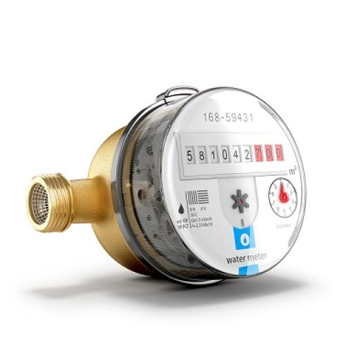 Water meter isolated on white background. 3D illustration